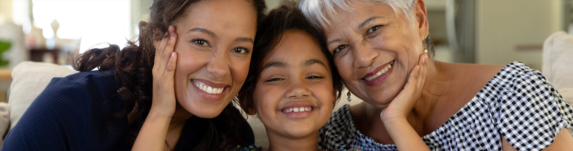 Grandmother, mother and child
